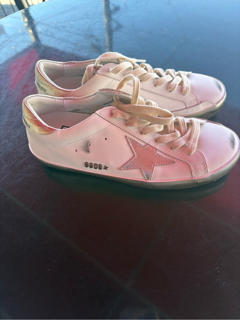 Women's Pink Star Lace-Up Athletic Sneakers